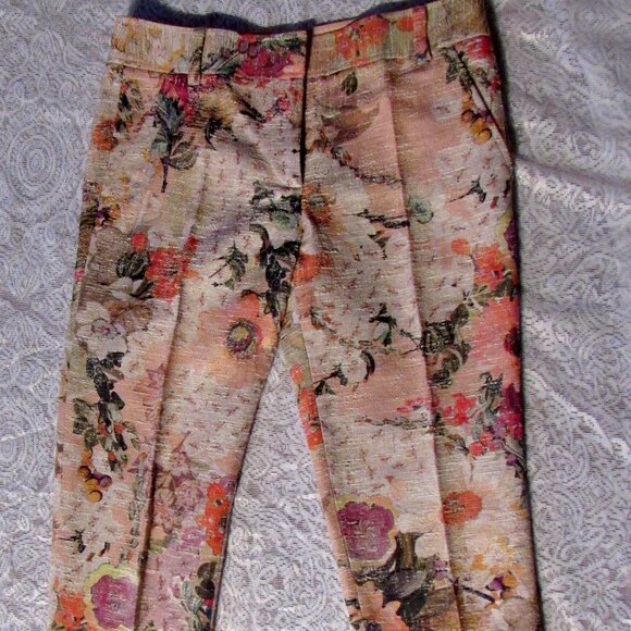 Tory Burch Womens Colorful Floral Trouser Size 4, Cotton Blend - Picture 4 of 13